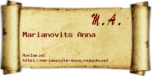 Marianovits Anna névjegykártya